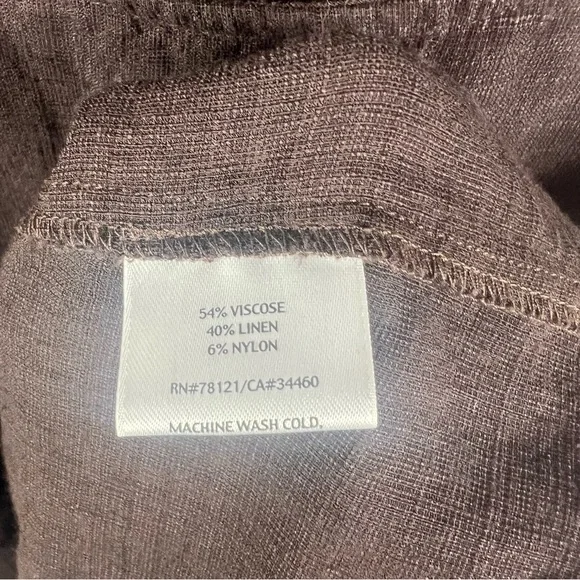 Eileen Fisher Brown Linen Blend Sleeveless Maxi Dress - Picture 5 of 7